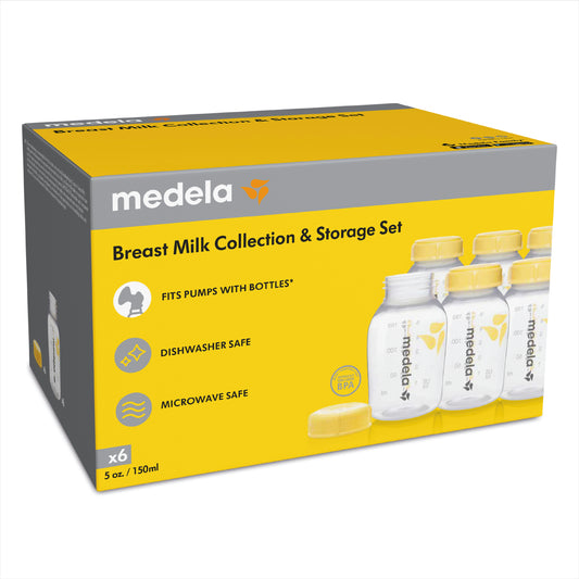 Medela Breast Milk Collection and Storage Bottles with Solid Lids